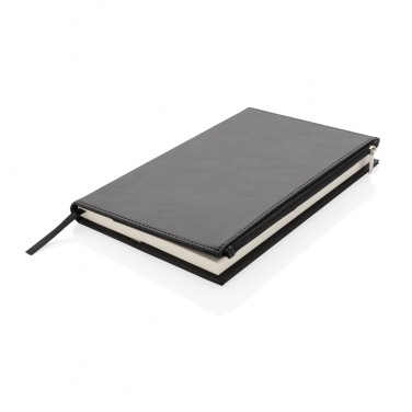 Logo trade promotional gift photo of: Swiss Peak A5 PU notebook with zipper pocket