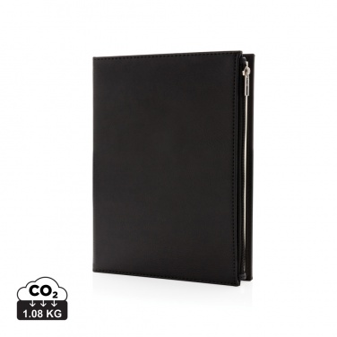 Logo trade promotional giveaways image of: Swiss Peak A5 PU notebook with zipper pocket