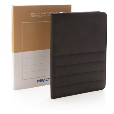 Logo trade promotional merchandise photo of: Impact AWARE™ RPET A4 portfolio with zipper