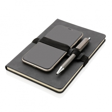 Logotrade corporate gifts photo of: Deluxe hardcover PU notebook A5 with phone and pen holder