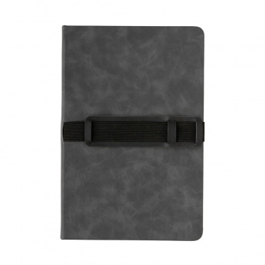 Logo trade promotional gifts image of: Deluxe hardcover PU notebook A5 with phone and pen holder