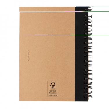 Logo trade promotional item photo of: Kraft spiral notebook with pen