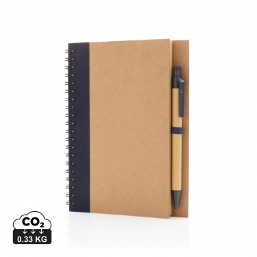 Logotrade promotional giveaway picture of: Kraft spiral notebook with pen