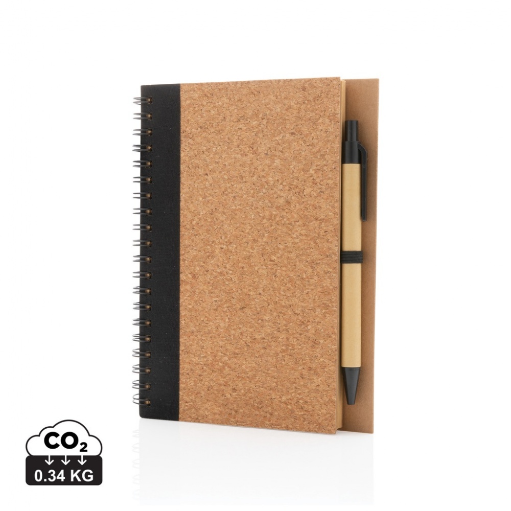 Logotrade business gift image of: Cork spiral notebook with pen