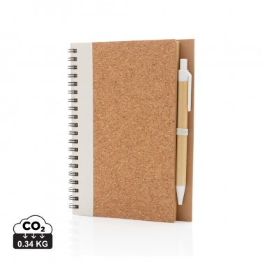 Logotrade advertising product image of: Cork spiral notebook with pen