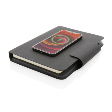 Logo trade promotional gifts image of: Artic Magnetic 10W wireless charging A5 notebook