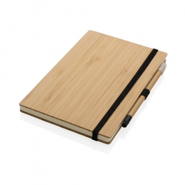 Logo trade promotional merchandise picture of: Bamboo notebook and infinity pencil set