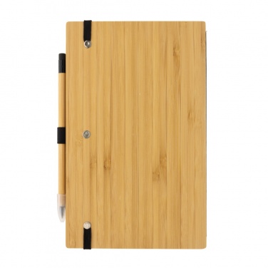 Logo trade corporate gifts image of: Bamboo notebook and infinity pencil set