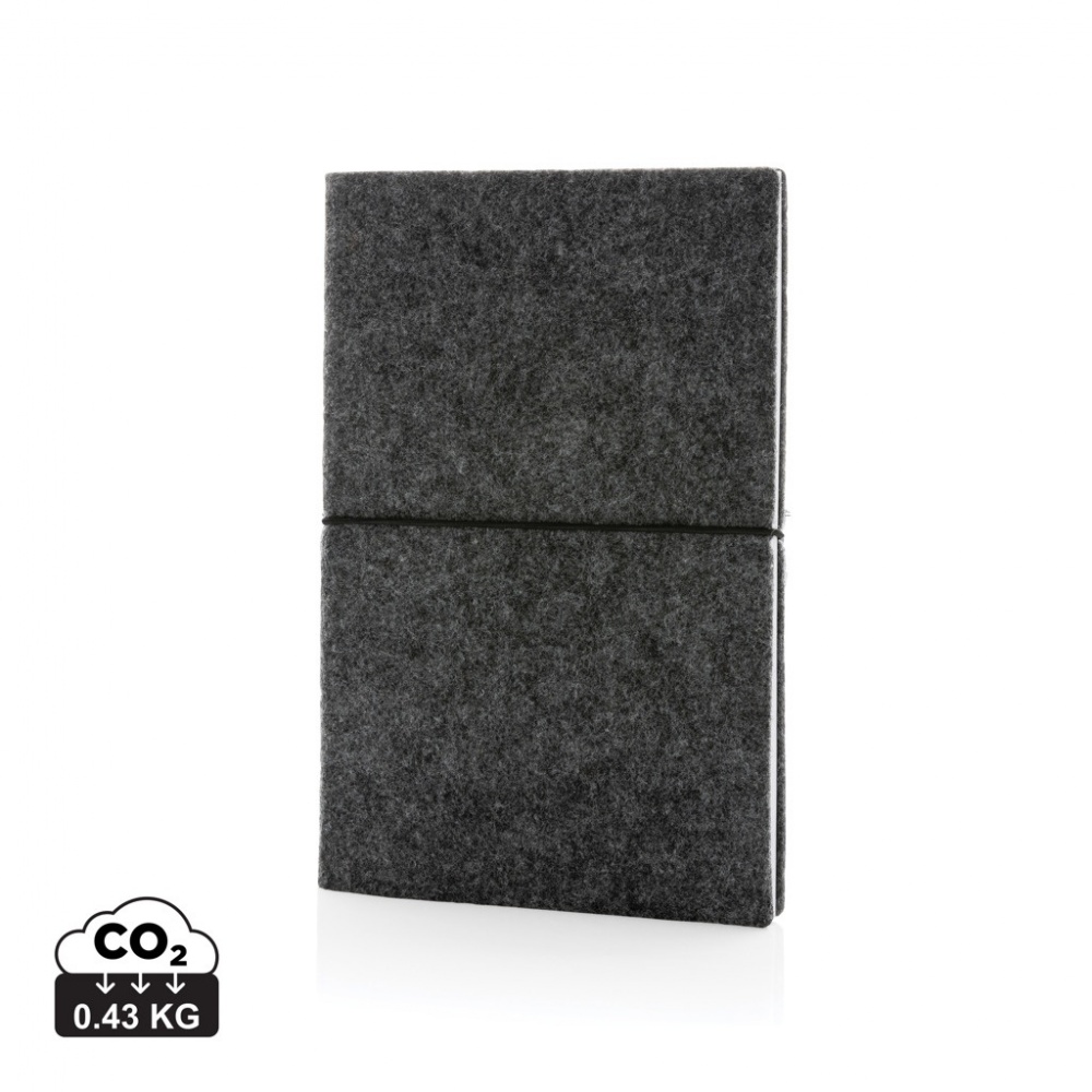 Logotrade promotional merchandise picture of: GRS certified recycled felt A5 softcover notebook