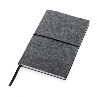 Logo trade promotional item photo of: GRS certified recycled felt A5 softcover notebook