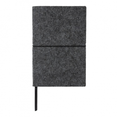 Logo trade business gift photo of: GRS certified recycled felt A5 softcover notebook