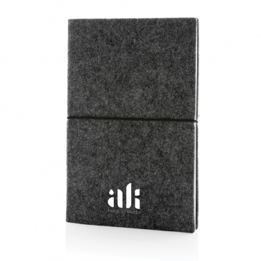 Logo trade promotional items image of: GRS certified recycled felt A5 softcover notebook