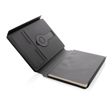 Logotrade promotional products photo of: Swiss Peak RCS rePU notebook with 2-in-1 wireless charger