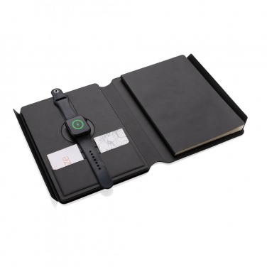 Logotrade promotional item picture of: Swiss Peak RCS rePU notebook with 2-in-1 wireless charger