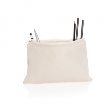 Logo trade promotional items image of: Impact Aware™ 285 gsm rcanvas pencil case undyed