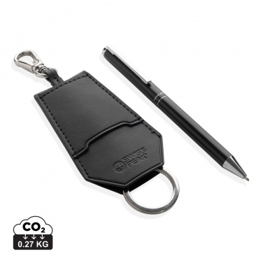 Logo trade advertising products picture of: SP Tula RCS certified recycled PU key holder and pen set