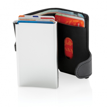 Logo trade promotional gifts image of: Standard aluminium RFID cardholder with PU wallet