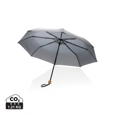 Logo trade promotional giveaways image of: 20.5" Impact AWARE™ RPET 190T Pongee bamboo mini umbrella