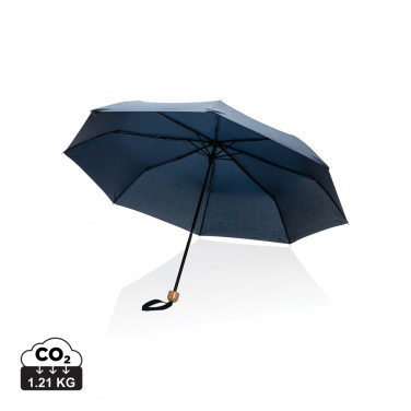 Logo trade promotional gift photo of: 20.5" Impact AWARE™ RPET 190T Pongee bamboo mini umbrella