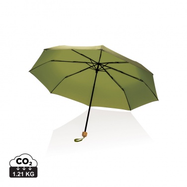 Logo trade promotional gifts picture of: 20.5" Impact AWARE™ RPET 190T Pongee bamboo mini umbrella