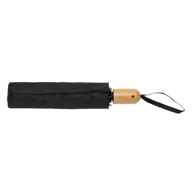 Logotrade promotional merchandise image of: 21" Impact AWARE™ RPET 190T bamboo auto open/close umbrella