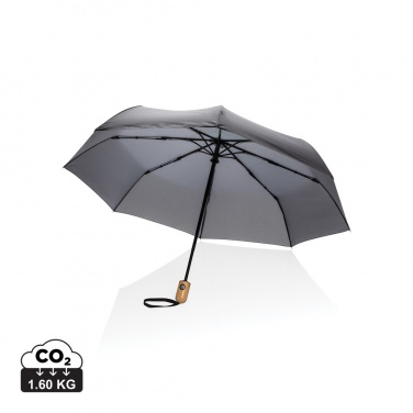 Logotrade promotional product picture of: 21" Impact AWARE™ RPET 190T bamboo auto open/close umbrella