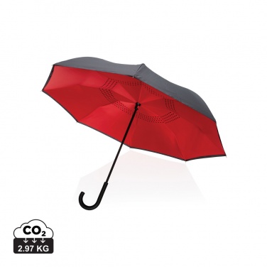 Logo trade promotional giveaways image of: 23" Impact AWARE™ RPET 190T reversible umbrella