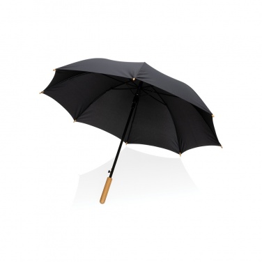 Logo trade promotional merchandise picture of: 23" Impact AWARE™ RPET 190T auto open bamboo umbrella