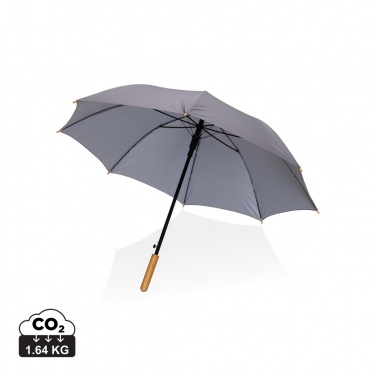 Logotrade advertising products photo of: 23" Impact AWARE™ RPET 190T auto open bamboo umbrella