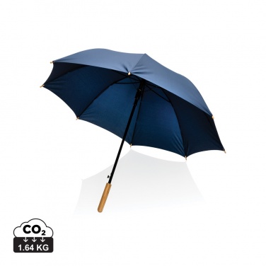 Logo trade promotional merchandise picture of: 23" Impact AWARE™ RPET 190T auto open bamboo umbrella