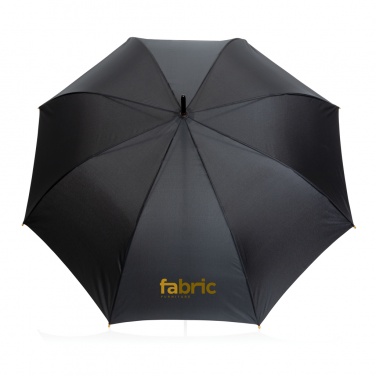 Logo trade business gift photo of: 27" Impact AWARE™ RPET 190T auto open bamboo umbrella