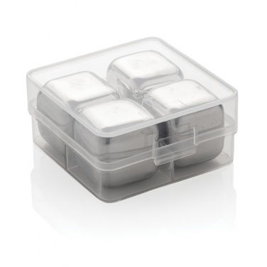 Logo trade promotional giveaways image of: Re-usable stainless steel ice cubes 4pc