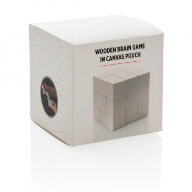 Logotrade promotional products photo of: Wooden brain game in canvas pouch