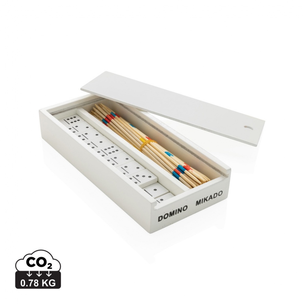 Logo trade advertising products picture of: Deluxe mikado/domino in wooden box