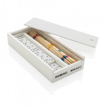 Logo trade promotional merchandise photo of: Deluxe mikado/domino in wooden box