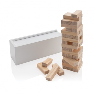 Logo trade business gift photo of: Deluxe tumbling tower wood block stacking game