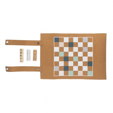 Logotrade promotional gift picture of: Britton cork foldable backgammon and checkers game set