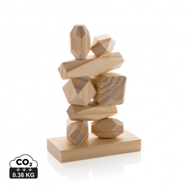 Logotrade advertising products photo of: Ukiyo Crios wooden balancing rocks in pouch