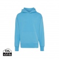 Iqoniq Yoho recycled cotton relaxed hoodie, tranquil blue