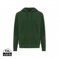 Iqoniq Abisko recycled cotton zip through hoodie, forest green