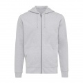 Iqoniq Abisko recycled cotton zip through hoodie, heather grey