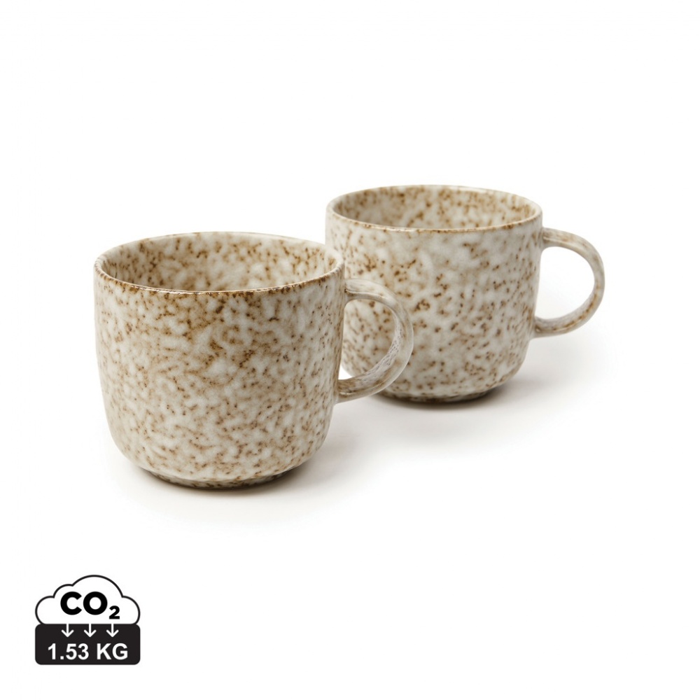 Logo trade business gift photo of: VINGA Nuvem stoneware mug, 2 pcs set