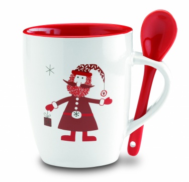 Logo trade promotional merchandise image of: Mug with spoon 250ml