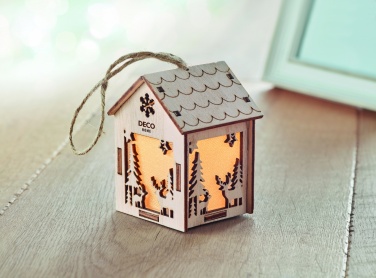 Logo trade business gifts image of: MDF house with light