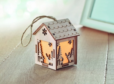 Logo trade promotional gifts image of: MDF house with light