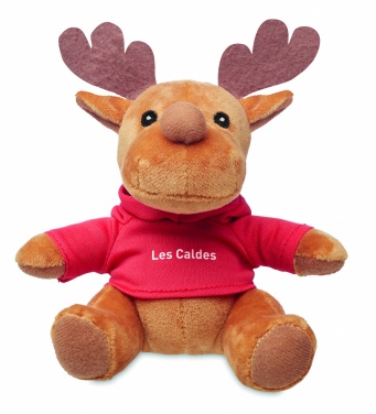 Logo trade business gift photo of: Plush reindeer with hoodie