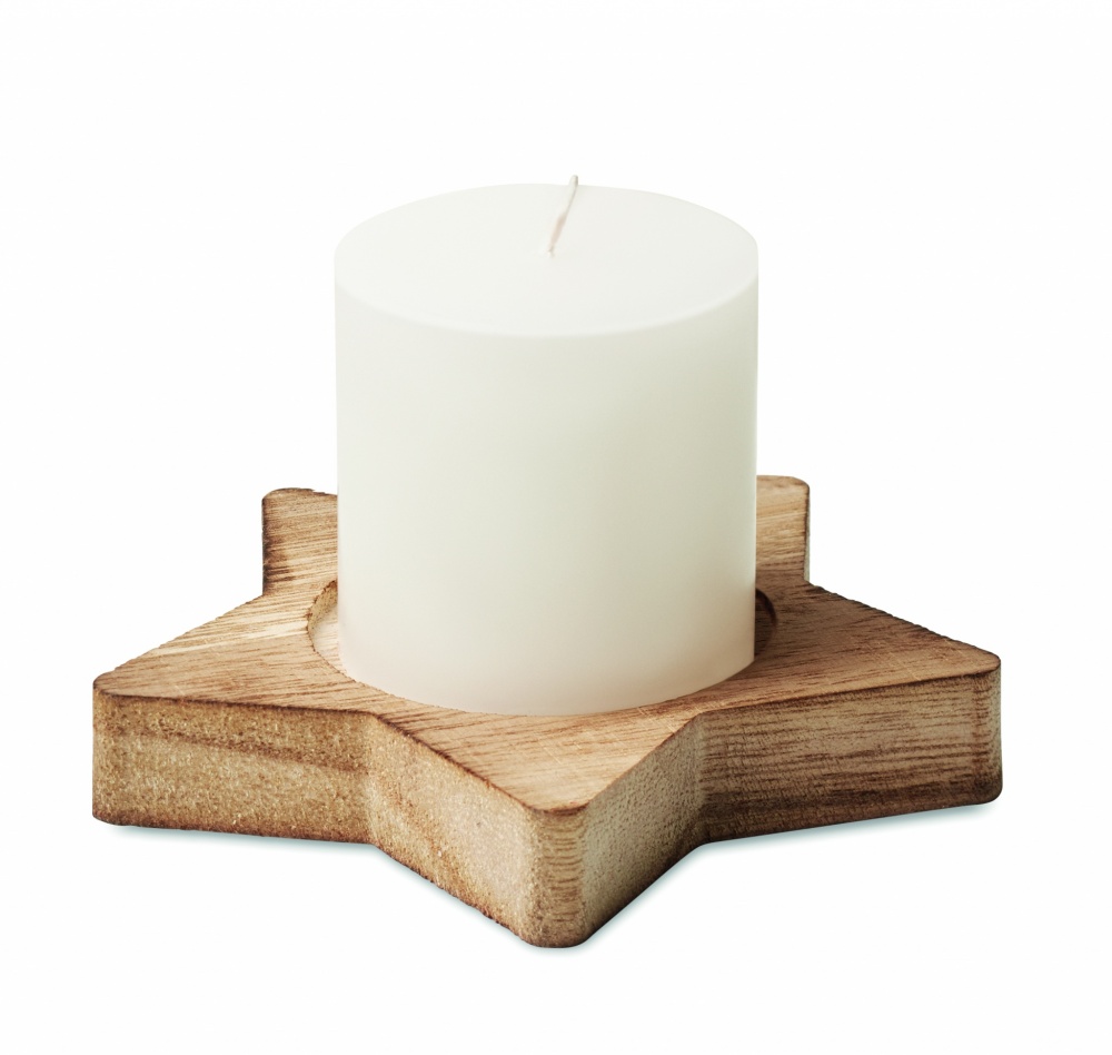 Logotrade corporate gift image of: Candle on star wooden base