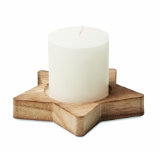 Candle on star wooden base