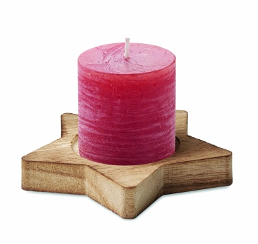 Logo trade promotional giveaway photo of: Candle on star wooden base