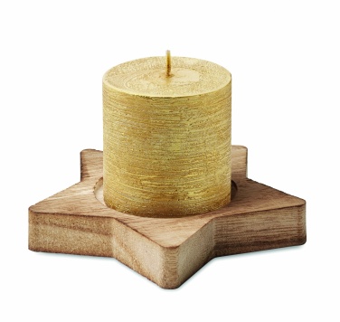 Logotrade promotional merchandise photo of: Candle on star wooden base